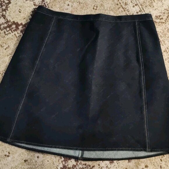 Theory Denim A-line Skirt Sz 8 Lonita C Terni Raw Made In USA - Picture 1 of 8